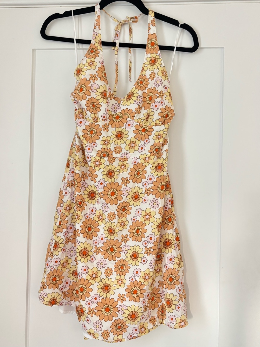 Hollister Y2K Floral Halter Mini Dress Size M
